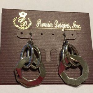New Silver Color Precision Earrings 1 3/4 inches